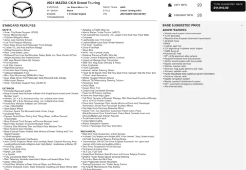 More photos of 2021 Mazda CX-9 Grand Touring at Twins Chrysler Dodge Jeep Ram, MI