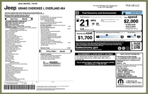 More photos of 2022 Jeep Grand Cherokee L Overland at Twins Chrysler Dodge Jeep Ram, MI