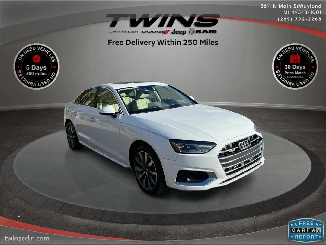 White 2022 Audi A4 Sedan Premium for sale in Wayland, MI