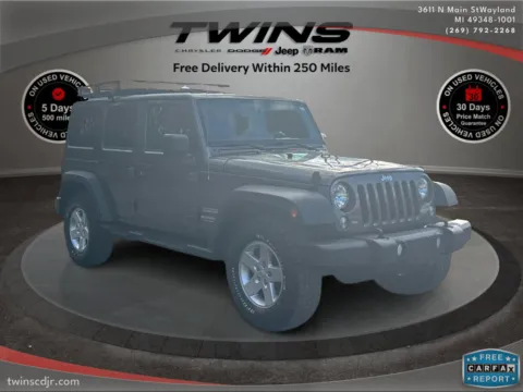 Gray 2017 Jeep Wrangler Unlimited Sport for sale in Wayland, MI