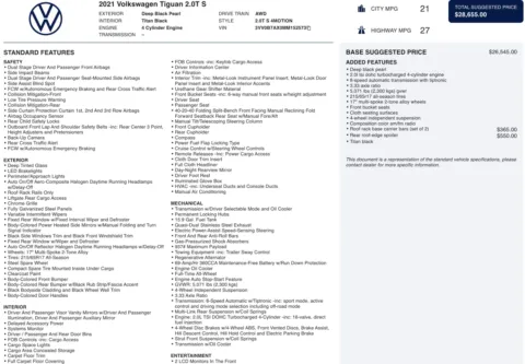 More photos of 2021 Volkswagen Tiguan S at Twins Chrysler Dodge Jeep Ram, MI