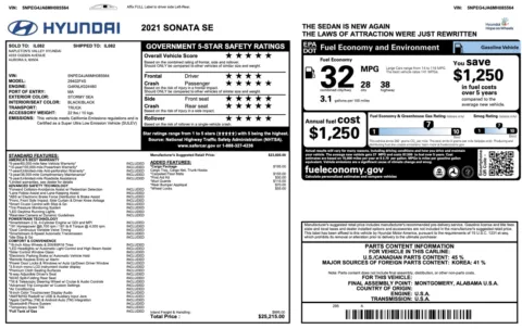 More photos of 2021 Hyundai Sonata SE at Twins Chrysler Dodge Jeep Ram, MI