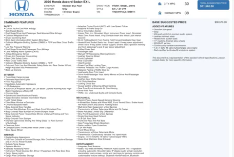 More photos of 2020 Honda Accord Sedan EX-L at Twins Chrysler Dodge Jeep Ram, MI