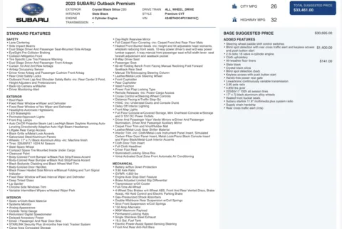 More photos of 2023 Subaru Outback Premium at Twins Chrysler Dodge Jeep Ram, MI