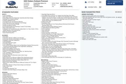 More photos of 2023 Subaru Outback Premium at Twins Chrysler Dodge Jeep Ram, MI