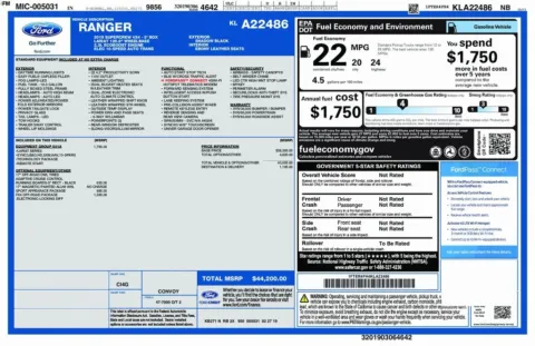 Photos of 2019 Ford Ranger Lariat for sale in Bloomington, IN at Foreign Auto Connect