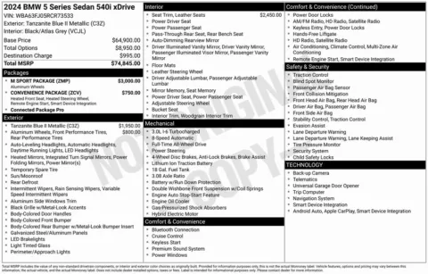 Photos of 2024 BMW 5 Series 540i xDrive for sale in Bloomington, IN at Foreign Auto Connect