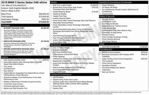 Photos of 2018 BMW 5 Series 540i xDrive for sale in Bloomington, IN at Foreign Auto Connect