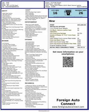 Photos of 2018 Audi A8 L 4.0T Sport for sale in Bloomington, IN at Foreign Auto Connect