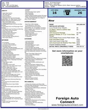 Photos of 2018 Audi A8 L 4.0T Sport for sale in Bloomington, IN at Foreign Auto Connect