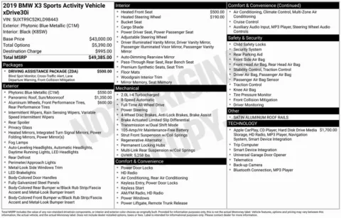 Photos of 2019 BMW X3 xDrive30i for sale in Bloomington, IN at Foreign Auto Connect