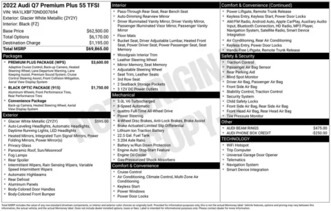 Photos of 2022 Audi Q7 55 Premium Plus for sale in Bloomington, IN at Foreign Auto Connect