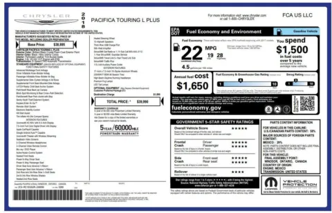 Photos of 2018 Chrysler Pacifica Touring L Plus for sale in Bloomington, IN at Foreign Auto Connect