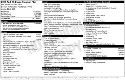 Photos of 2015 Audi S5 3.0T Premium Plus for sale in Bloomington, IN at Foreign Auto Connect