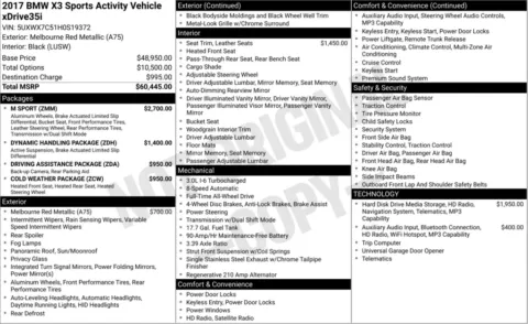 Photos of 2017 BMW X3 xDrive35i for sale in Bloomington, IN at Foreign Auto Connect