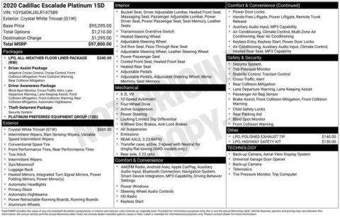 Photos of 2020 Cadillac Escalade Platinum Edition for sale in Bloomington, IN at Foreign Auto Connect