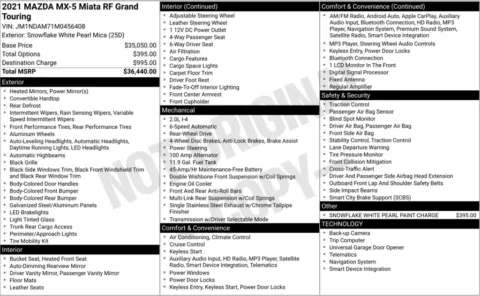 Photos of 2021 Mazda Miata RF Grand Touring for sale in Bloomington, IN at Foreign Auto Connect