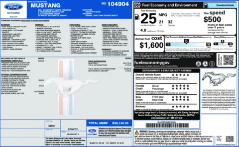 Photos of 2021 Ford Mustang EcoBoost Premium for sale in Bloomington, IN at Foreign Auto Connect