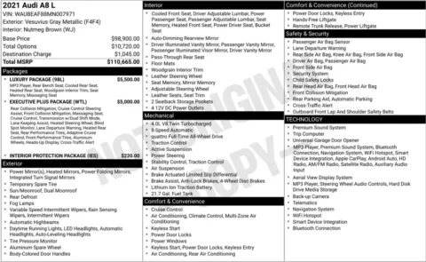 Photos of 2021 Audi A8 L 60 for sale in Bloomington, IN at Foreign Auto Connect