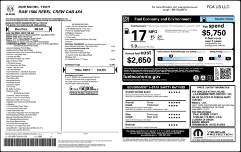 Photos of 2020 Ram 1500 Rebel for sale in Bloomington, IN at Foreign Auto Connect