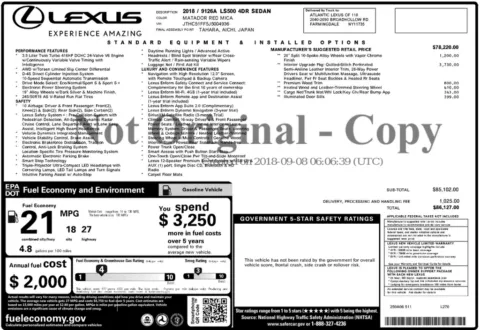 Photos of 2018 Lexus LS 500 F Sport for sale in Bloomington, IN at Foreign Auto Connect