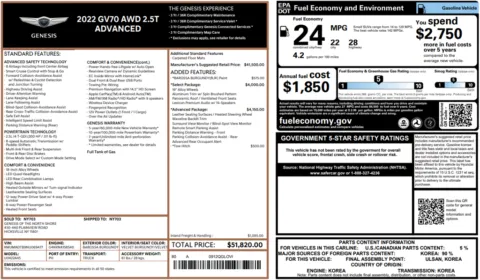Photos of 2022 Genesis GV70 2.5T for sale in Bloomington, IN at Foreign Auto Connect