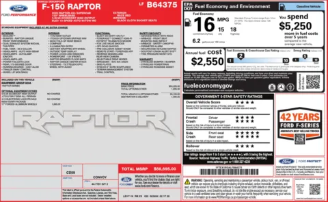 Photos of 2020 Ford F-150 Raptor for sale in Bloomington, IN at Foreign Auto Connect