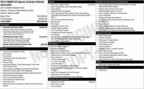 Photos of 2014 BMW X3 xDrive35i for sale in Bloomington, IN at Foreign Auto Connect