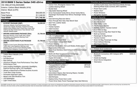 Photos of 2018 BMW 5 Series 540i xDrive for sale in Bloomington, IN at Foreign Auto Connect