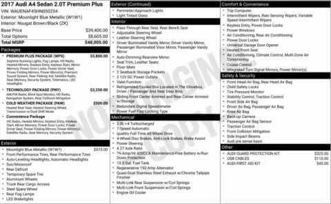 Photos of 2017 Audi A4 2.0T Premium Plus for sale in Bloomington, IN at Foreign Auto Connect