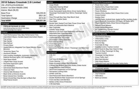 Photos of 2018 Subaru Crosstrek 2.0i Limited for sale in Bloomington, IN at Foreign Auto Connect