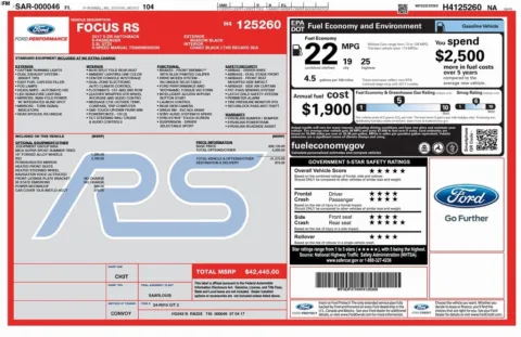 Photos of 2017 Ford Focus RS for sale in Bloomington, IN at Foreign Auto Connect