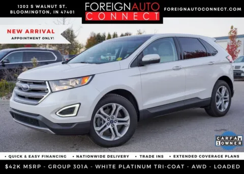 White 2017 Ford Edge Titanium for sale in Bloomington, IN