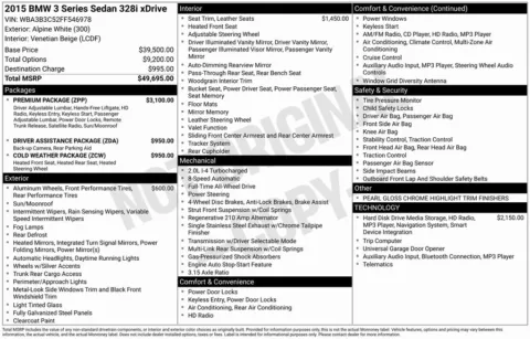 Photos of 2015 BMW 3 Series 328i xDrive for sale in Bloomington, IN at Foreign Auto Connect