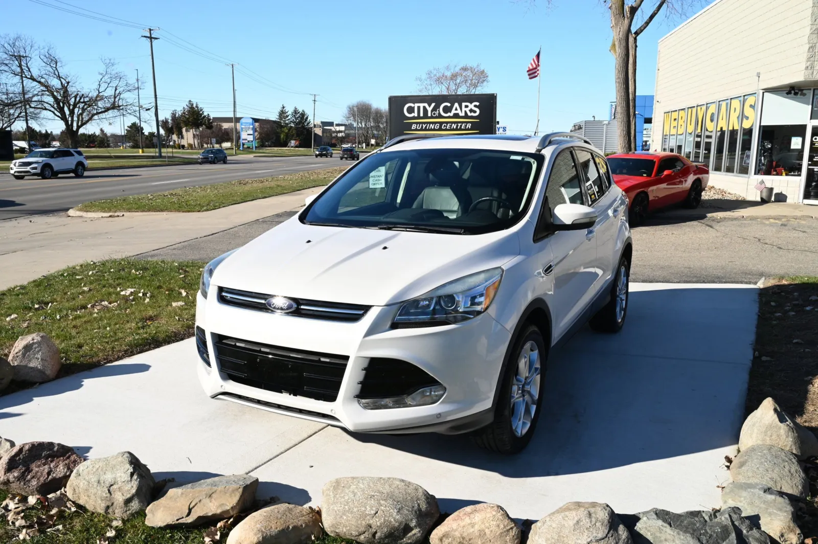 White 2016 Ford Escape Titanium for sale in Troy, MI