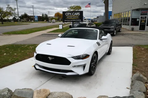 White 2021 Ford Mustang EcoBoost Premium Convertible for sale in Troy, MI