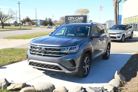 Gray 2021 Volkswagen Atlas 3.6L V6 SEL Premium for sale in Troy, MI