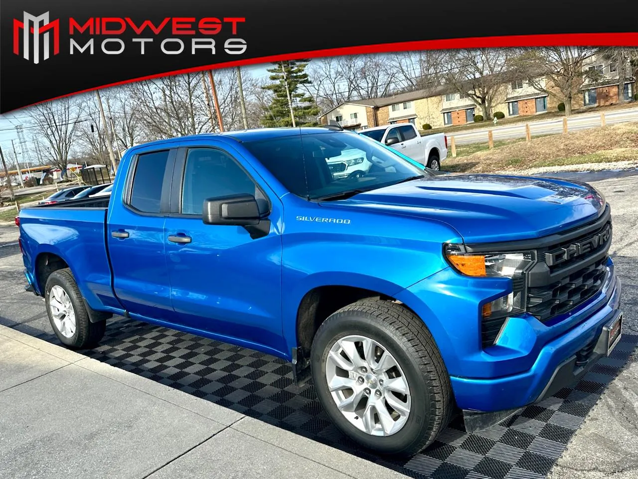 Blue 2022 Chevrolet Silverado 1500 2WD Double Cab 147 in Custom for sale in Indianapolis, IN