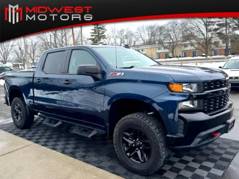 Blue 2020 Chevrolet Silverado 1500 4WD Crew Cab 147 in Custom Trail Boss for sale in Indianapolis, IN