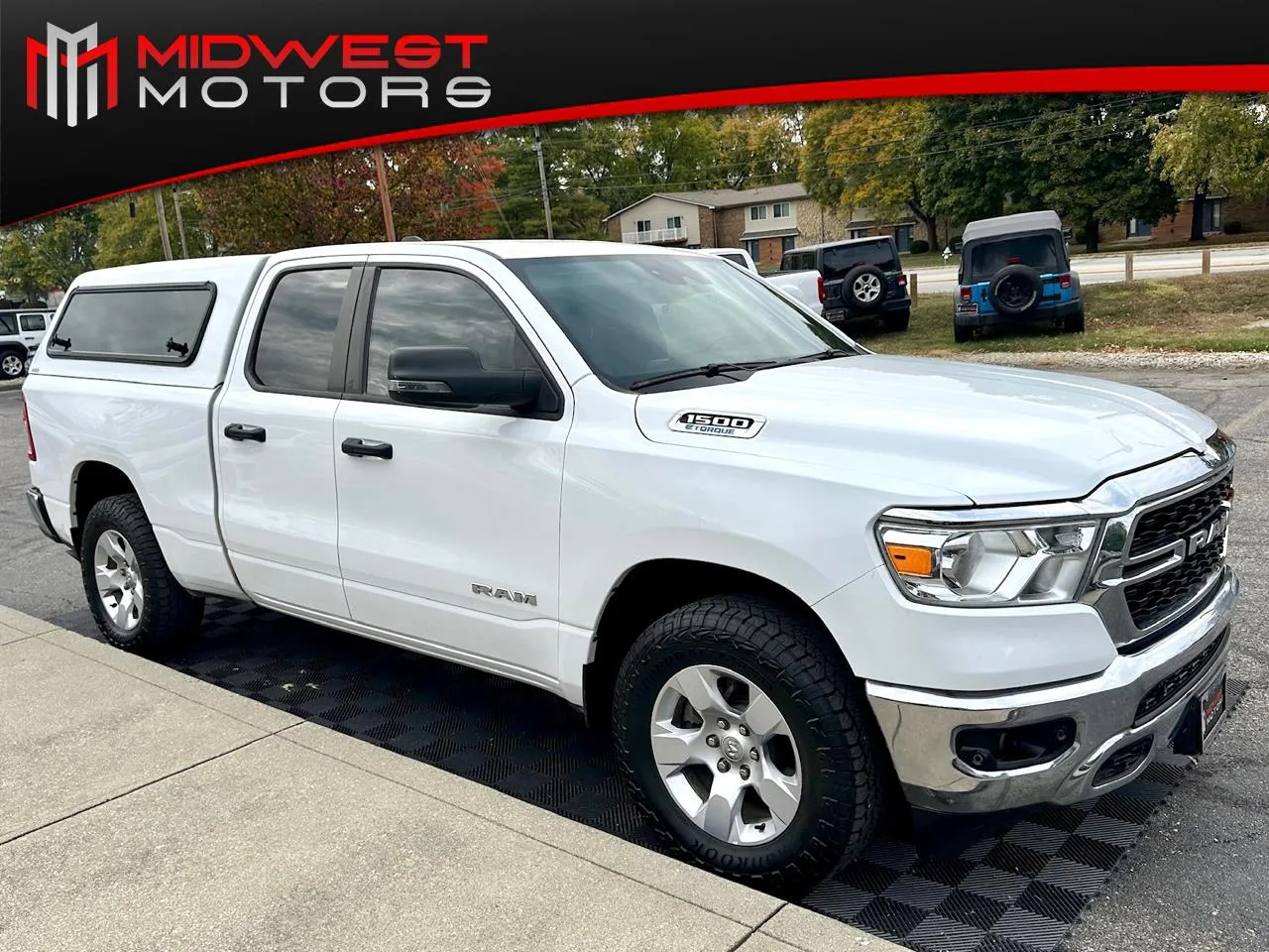 White 2023 RAM 1500 Big Horn 4x4 Quad Cab 6 ft4 in Box for sale in Indianapolis, IN