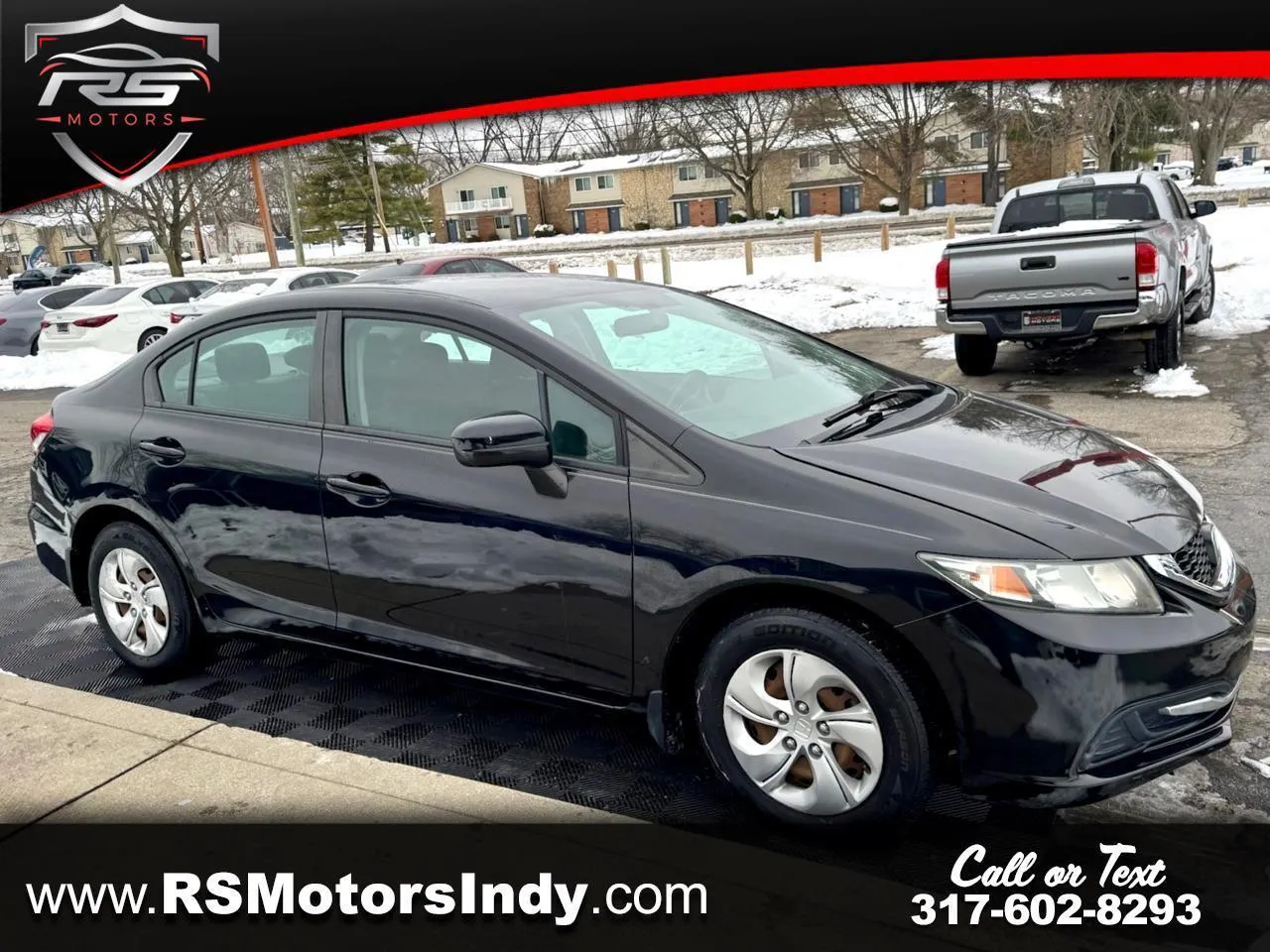 Black 2014 Honda Civic LX Sedan CVT for sale in Indianapolis, IN