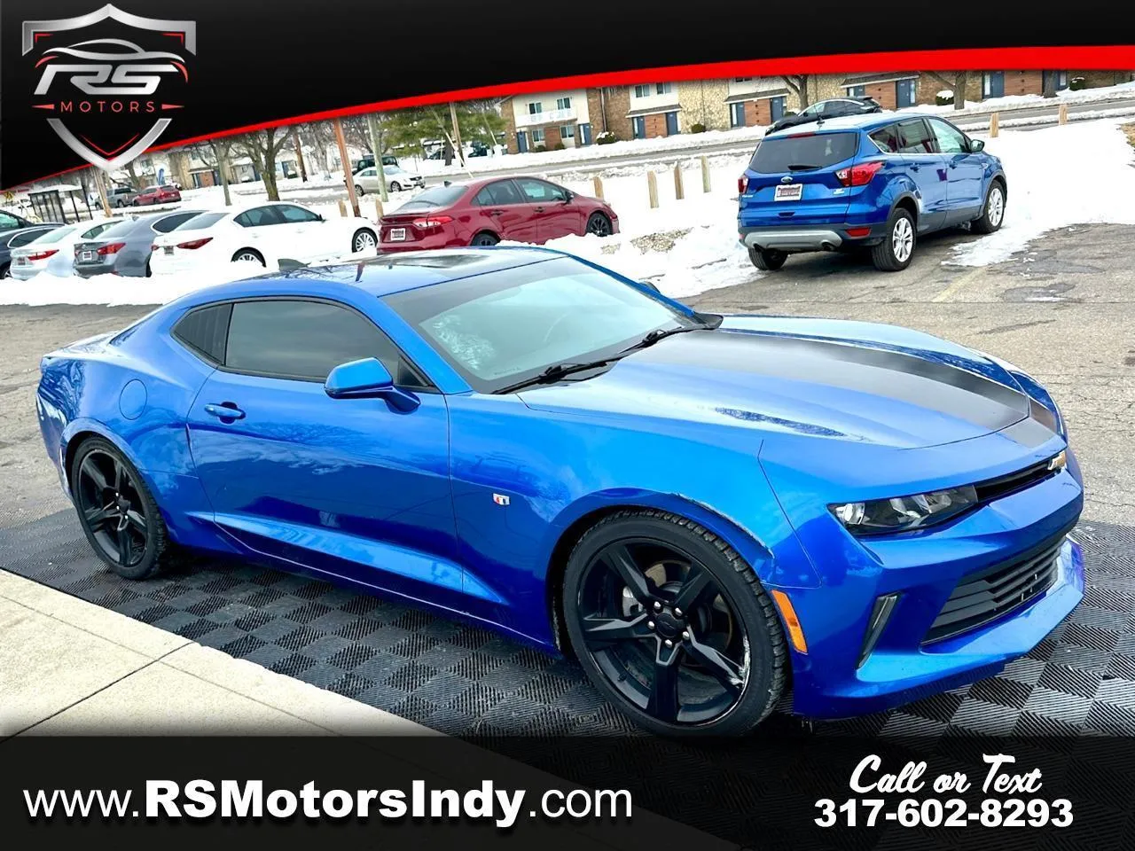 Blue 2018 Chevrolet Camaro 1LT Coupe 8A for sale in Indianapolis, IN