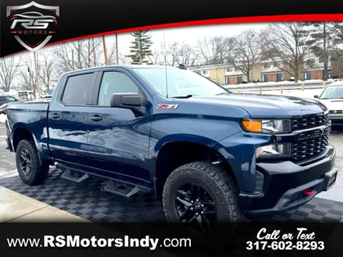 Blue 2020 Chevrolet Silverado 1500 Custom Trail Boss Crew Cab Long Box 4WD for sale in Indianapolis, IN