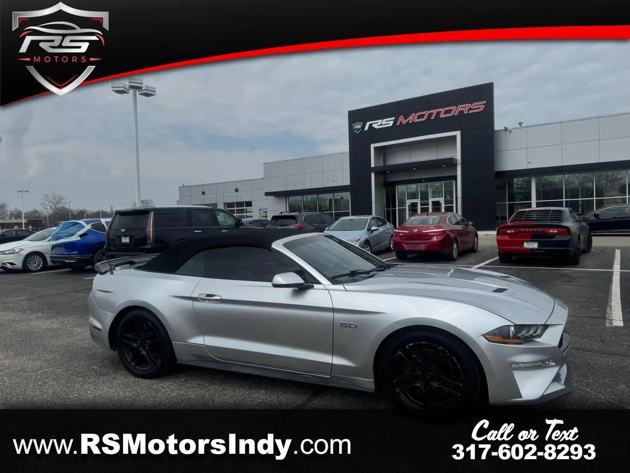 Silver 2019 Ford Mustang GT convertible for sale in Indianapolis, IN