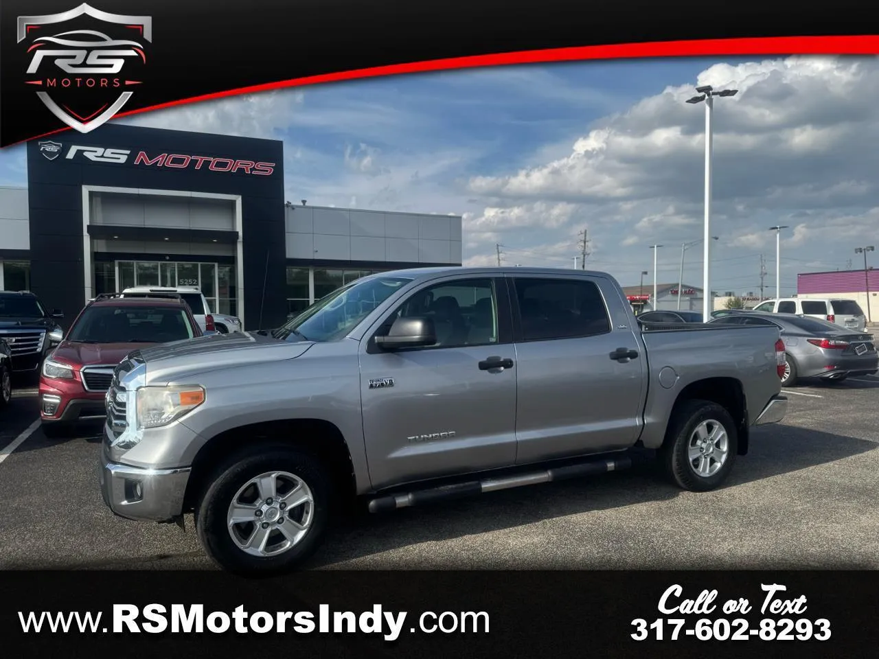 Silver 2017 Toyota Tundra SR5 5.7L V8 CrewMax 4WD for sale in Indianapolis, IN