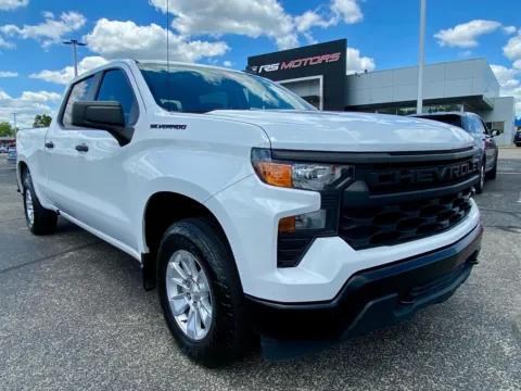White 2023 Chevrolet Silverado 1500 Work Truck Crew Cab 2WD for sale in Indianapolis, IN