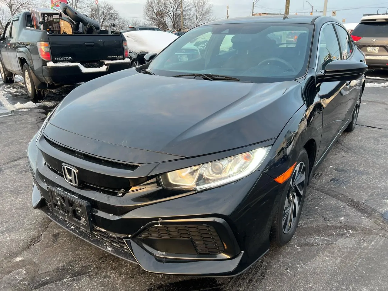 Black 2019 Honda Civic LX CVT for sale in Indianapolis, IN