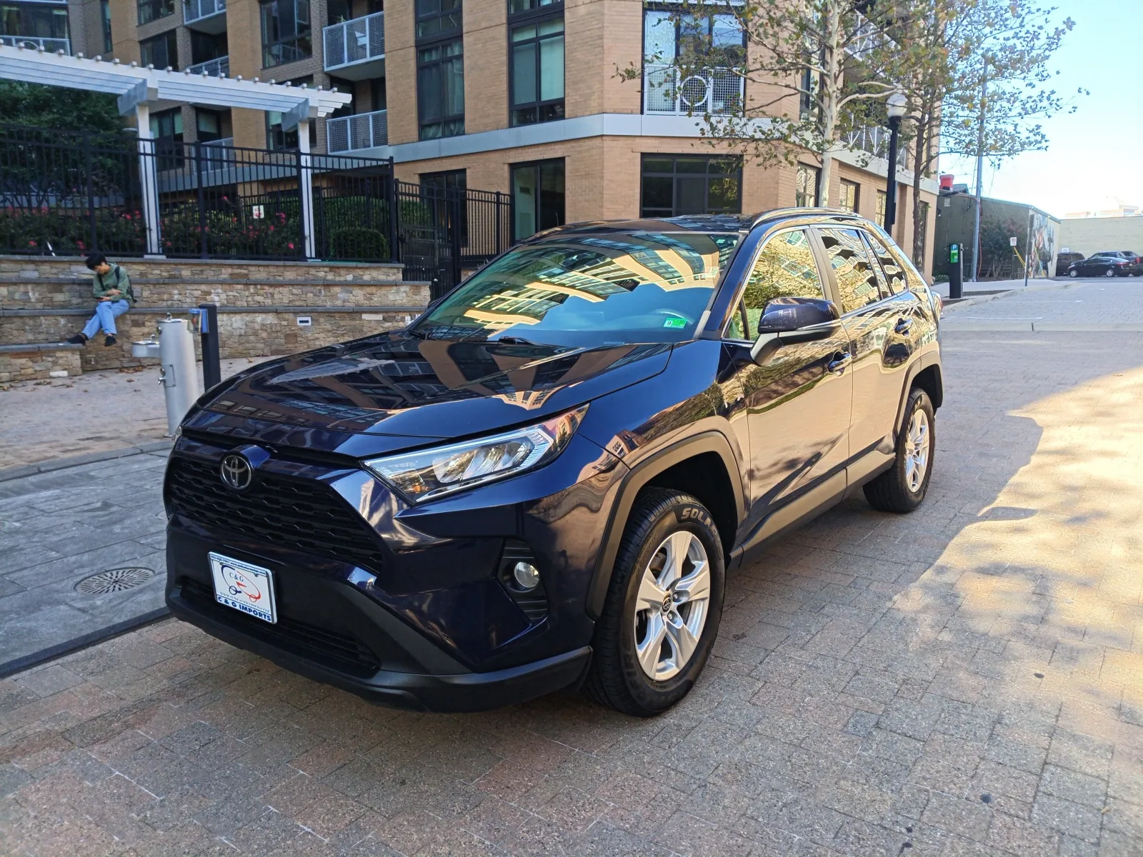 Blue 2021 TOYOTA RAV4 XLE for sale in Arlington, VA