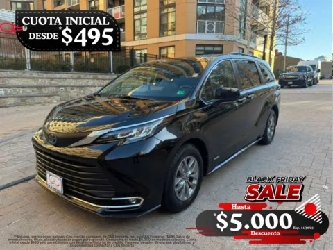 Black 2021 TOYOTA SIENNA HYBRID XLE for sale in Arlington, VA