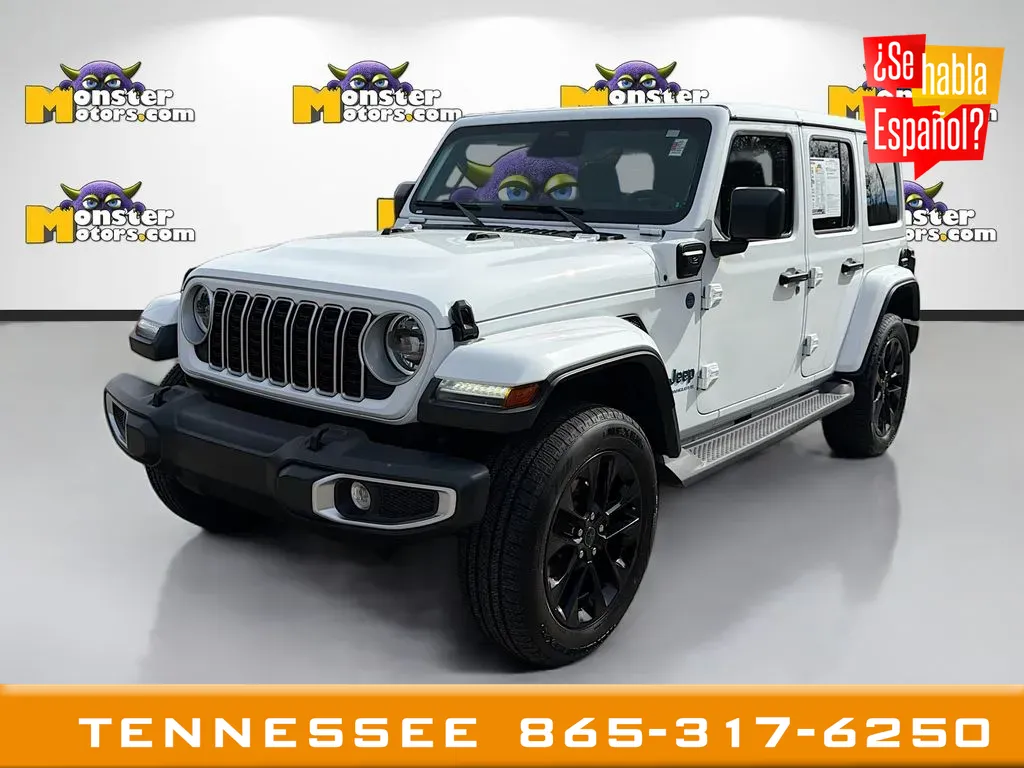 White 2025 Jeep Wrangler Sahara 4xe for sale in Louisville, TN
